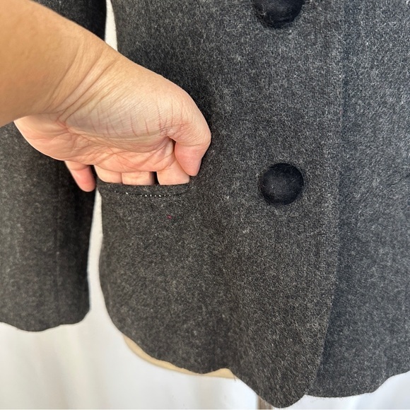 Vintage Fundamental Things Blazer Womens Petite Size 6 100% Pure New Wool Gray‎ - Picture 4 of 13